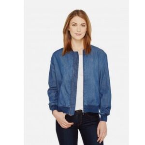 Two by Vince Camuto Blue Denim Bomber Jacket